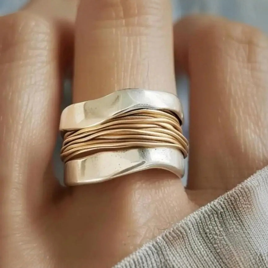 Anello in oro e argento