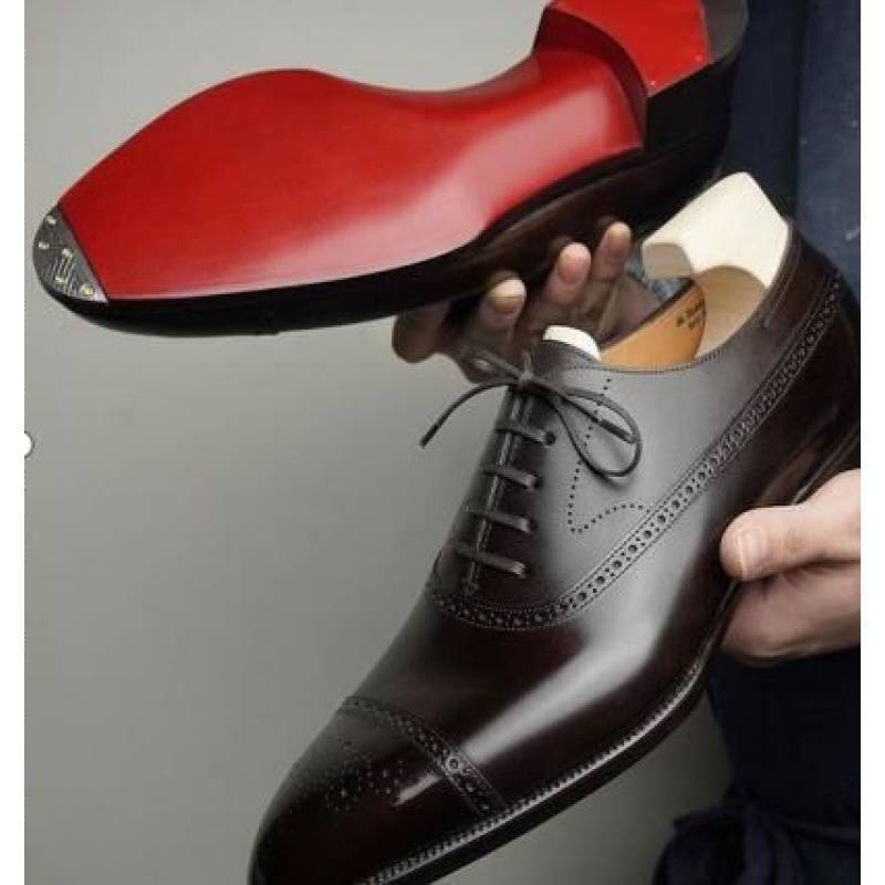 SCARPE OXFORD CON SUOLA ROSSA E LACCI