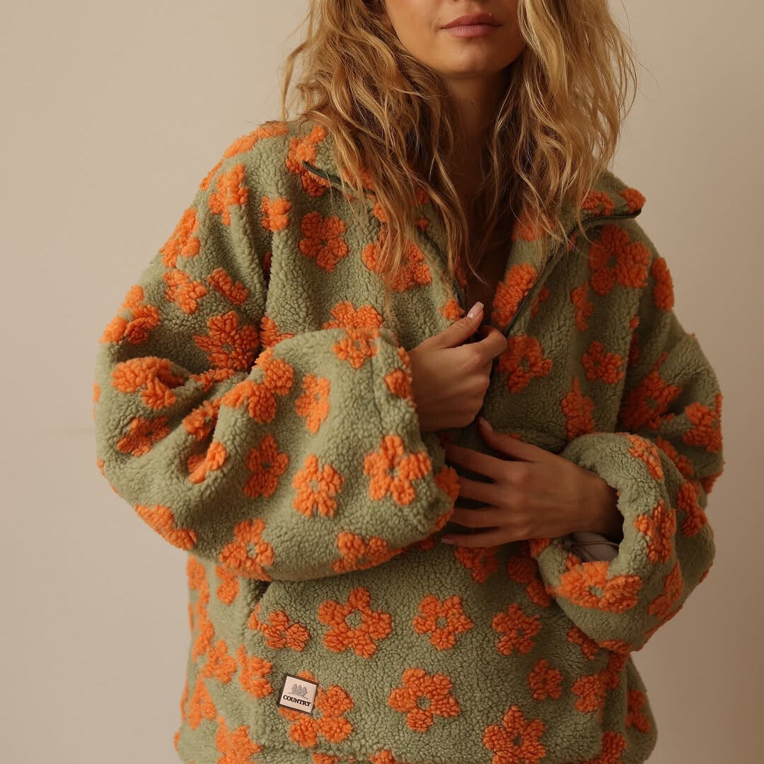 Auricci Floral Fleece-Pullover